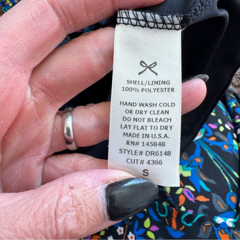 2 FOR $25 Floral Chiffon A Line Dress Colorful Rainbow Flowy S - Picture 5 of 9